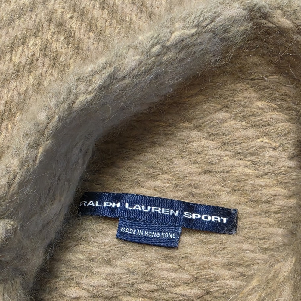Ralph Lauren Sport Sweater Vest Women's SM Brown Mohair Wool Blend Turtleneck - Picture 5 of 9